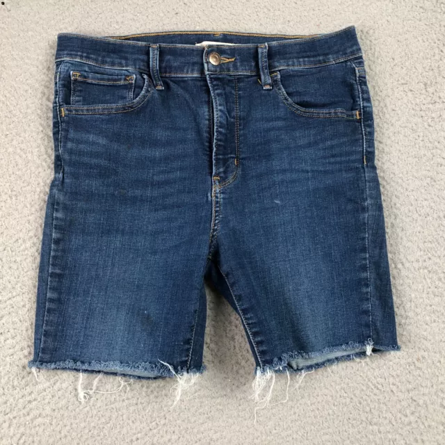 Levis Jeans Womens 30 Blue Denim 720 High Rise Super Skinny Cut off Shorts