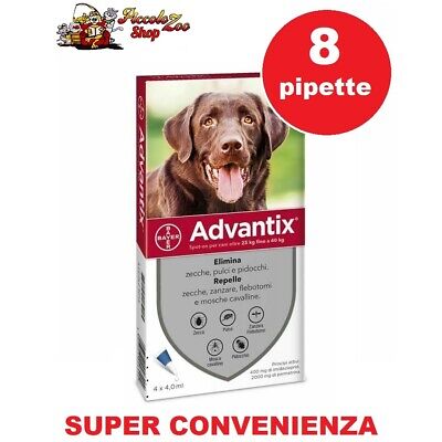Bayer Advantix 25-40 kg 8 pipette antiparassitario per cani oltre 25 kg