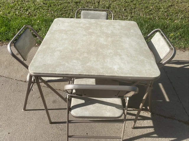 Vintage Samsonite Card Table And Chairs Retro mid century Style 8775