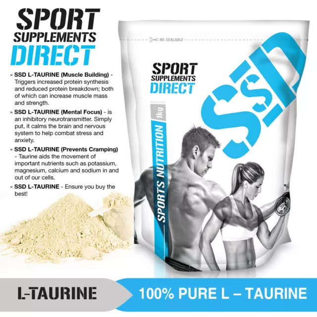 500G Pure L-Taurine Powder  - Amino Acid - 1 X 500G - Taurine - L-Taurine