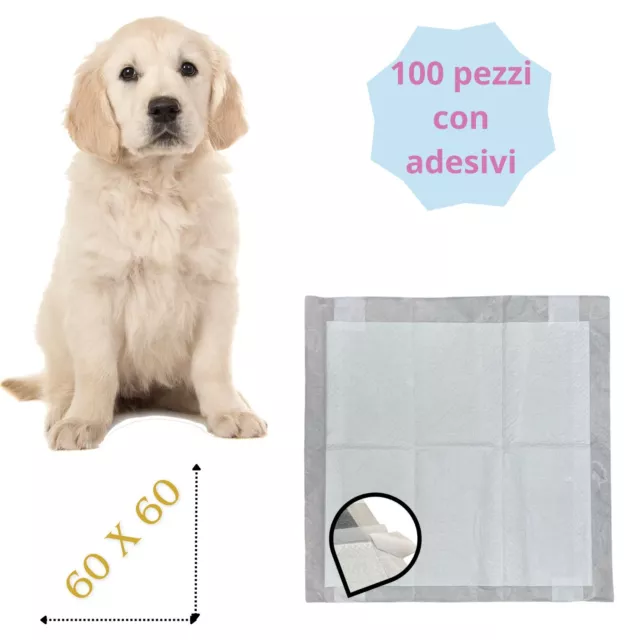 Traverse per Cani 60x60, 100 Traversine Cani e Gatti,Tappetini Assorbenti