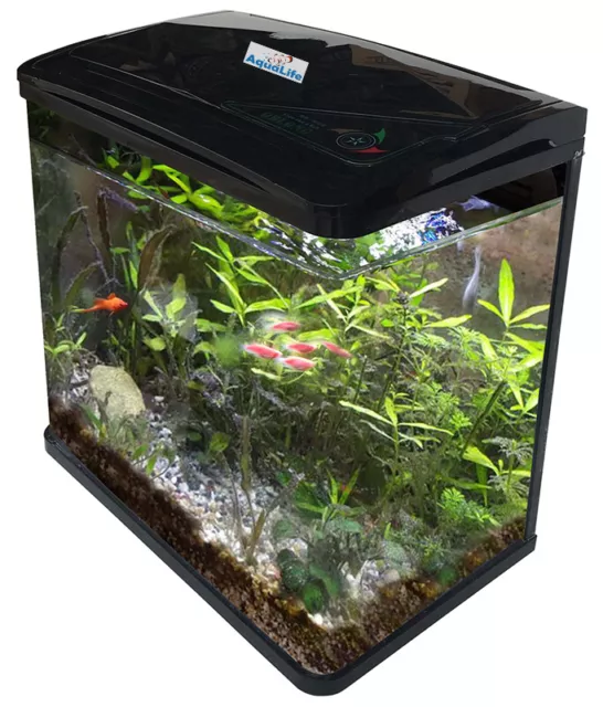 Fish Tank 10L Aquarium Curved Glass / Activated Charcoal Carbon Filter Pellets