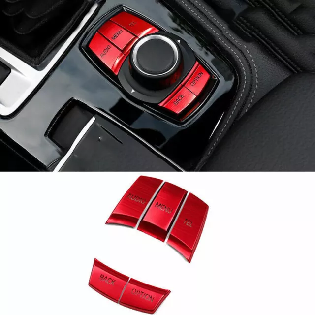 Center Console Switch Trim Decoration For BMW 3 4 Series GT 2013-18 Red Aluminum