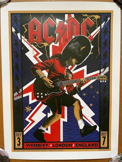 AC/DC LONDON WEMBLEY stadium Poster screenprint 2024 power up tour- EUR ...