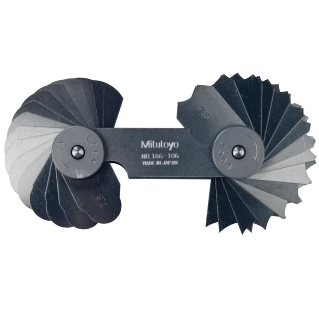 MITUTOYO RADIUS GAUGE 7.5-15mm 32 Pairs With locking clamp 186-106 $62.