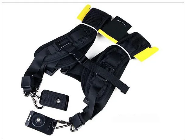 Double Dual Shoulder Sling Belt Strap for 2/Two DSLR Quick Rapid Digital Cameras