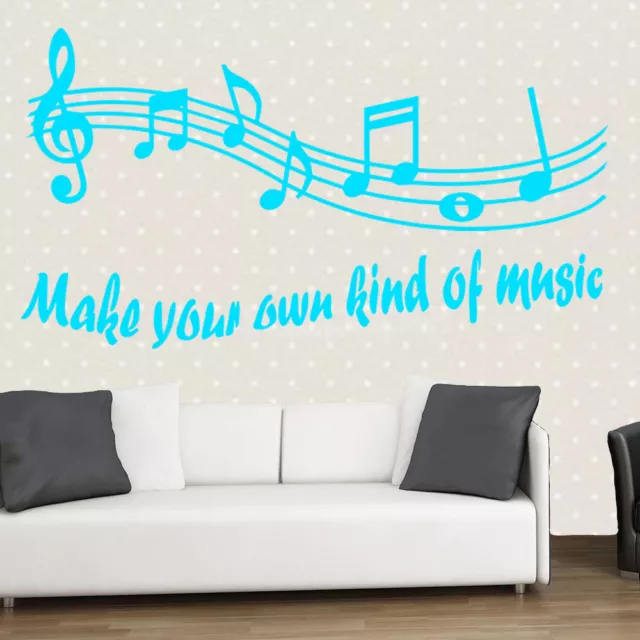 Notas musicales, Cita de arte mural, Make You Own Kind Of Music, Vinyl Sticker Band 3