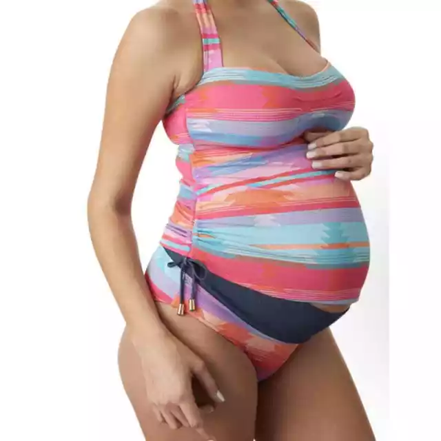 Pez D'Or Maternity Aztec 2-Piece Tankini Swimsuit, Size Large, NEW