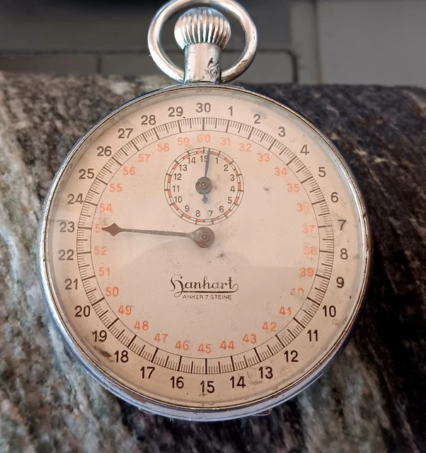 VINTAGE STOPWATCH, HANHART, mechanical stopwatch, Swiss made, WWII 149