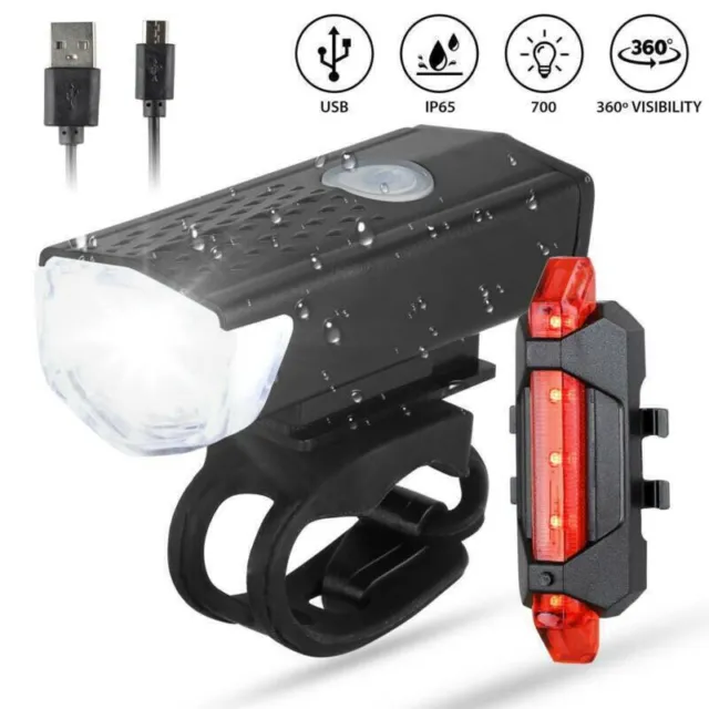 Bicycle Bike Light Sets Super Bright USB Rechargeable Lights Mountain Waterproof
