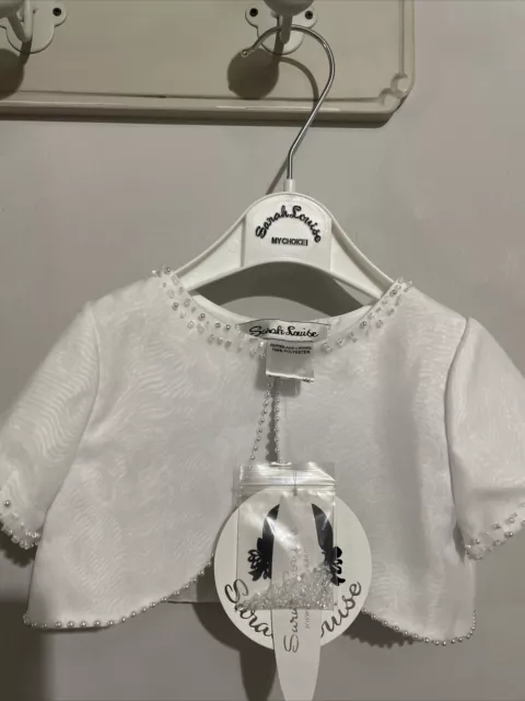 NEW Sarah Louise White  Girls Christening Bolero 057001J 12m