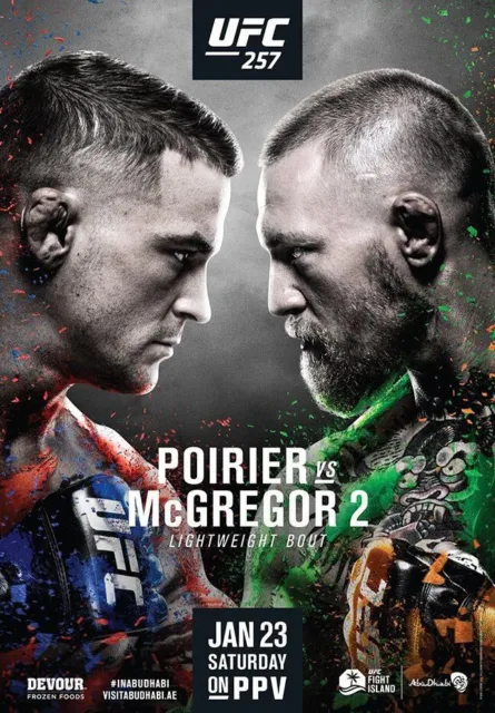 Fight Poster Conor Mcgregor Vs  Poirier UFC 257 12x17 inches Lightweight