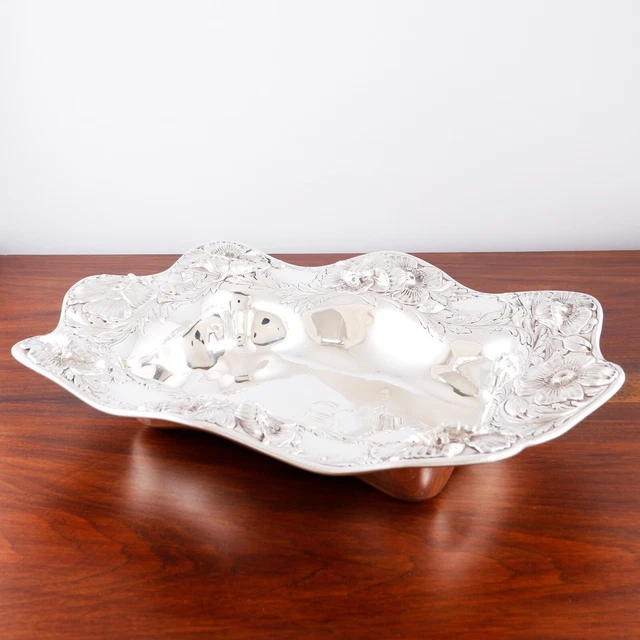 Gorham American Art Nouveau Sterling Silver Center Bowl A3586 Poppy Monogram S