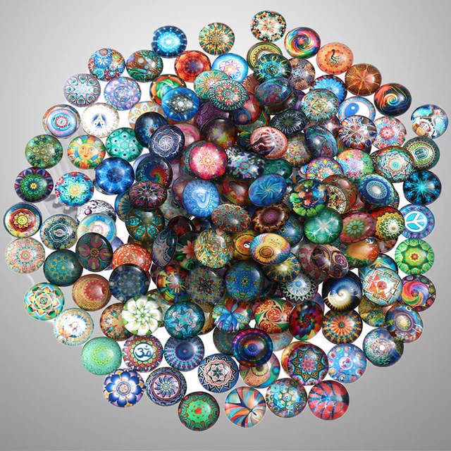 100X 20mm Zeit Glas Patch Vintage DIY Schmuck Zubehör Zarte Runde