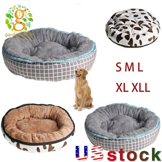 Snug Donut Plush Pet Dog Cat Bed Fluffy Soft Warm Calming Bed Sleeping Kennel