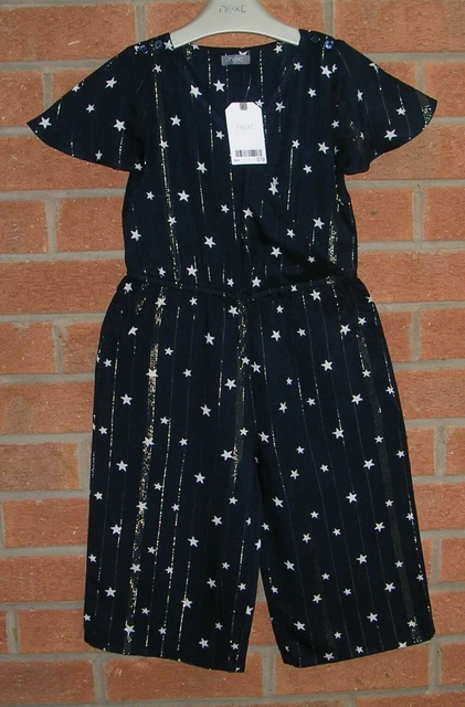 BNWT NEXT Girls Dark Blue Star Print Sparkle Playsuit Jump Suit Age 4 104cm NEW