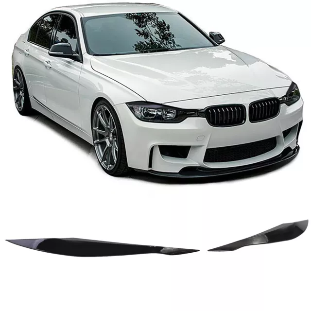 Für BMW 3er BMW F30 F31 2011-2019 Scheinwerferblenden Böser Blick Schwarz Glanz