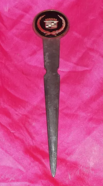 🌈 Rare Vintage Cadillac Automoblie Logo Advertising 7" Metal Letter Opener