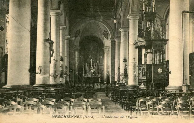 Carte MARCHIENNES Intérieur de l'église