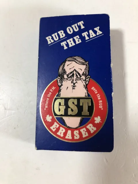 18th Prime Minister Brian Mulroney Rub Out The Tax GST Eraser RARE