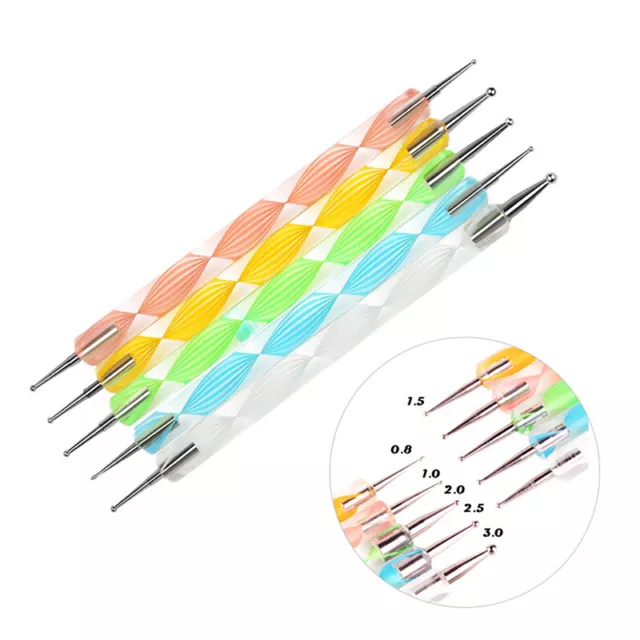 5X2 Way 10 Different DIY Ball Styluses Clay Sculpting Tool Nail Dotting Tools.R1