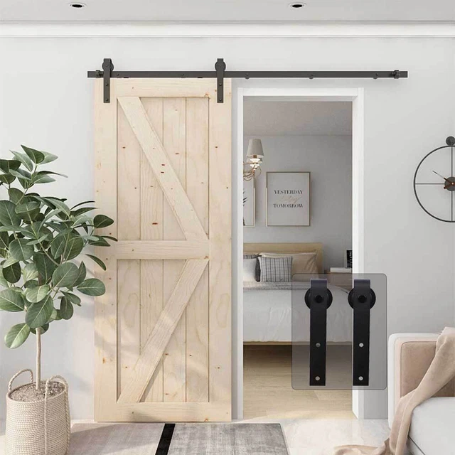 Sliding Barn Door Hardware Kit 4'-20' Track System for Single/Double Wood Doors