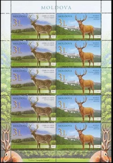 Moldova 2008. Deer. Fauna. Joint Issues.Mi 623-24. mini sheets. MNH