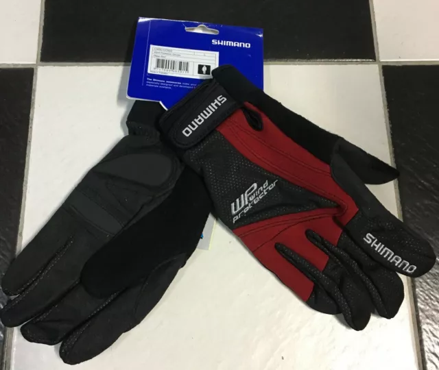Guanti invernali bici Shimano WP Wind protector windtex red bike winter gloves