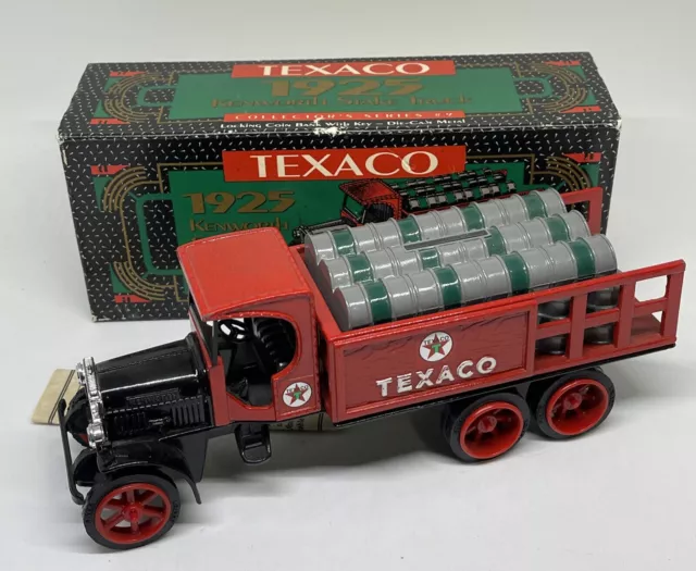 ERTL Texaco 1925 Kenworth Stake Truck Collectors Series Diecast Bank with Key