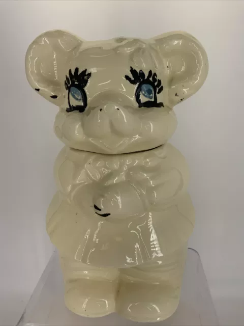 VTG 1940s Turnabout Bear 2 Sided Boy Girl American Bisque Cookie Jar Faded