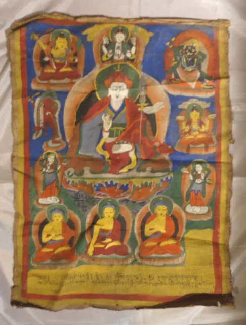 'Tibetan' Thangka Religious Icon. Naive style. Hand-painted in Nepal.