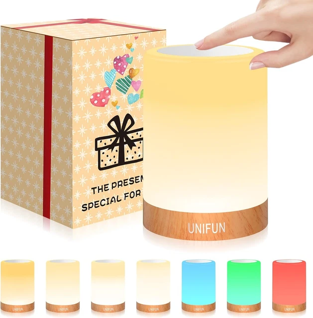 Html Olors TOUCH SENSOR BEDSIDE Table Lamp, Dimmable Warm White & Color Changing ...