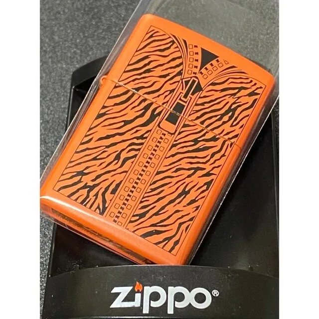 Zippo Oil Lighter Orange zipper rare model made in 2016 Unused New