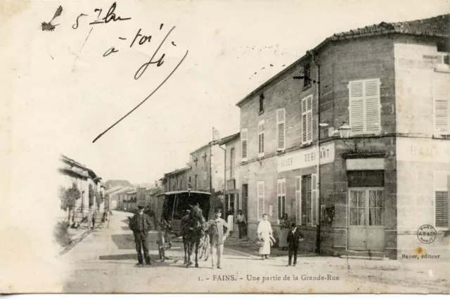 Carte Postale La Meuse / Fains Une Partie De La Grande Rue