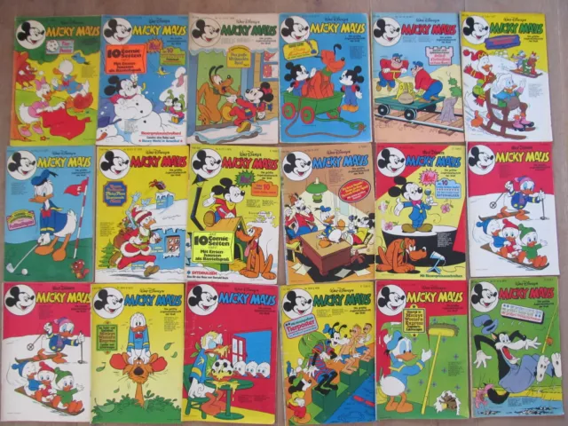 18 Micky Maus Hefte von 1976, 1977, 1978, 1980 zus. siehe Bilder , schlecht