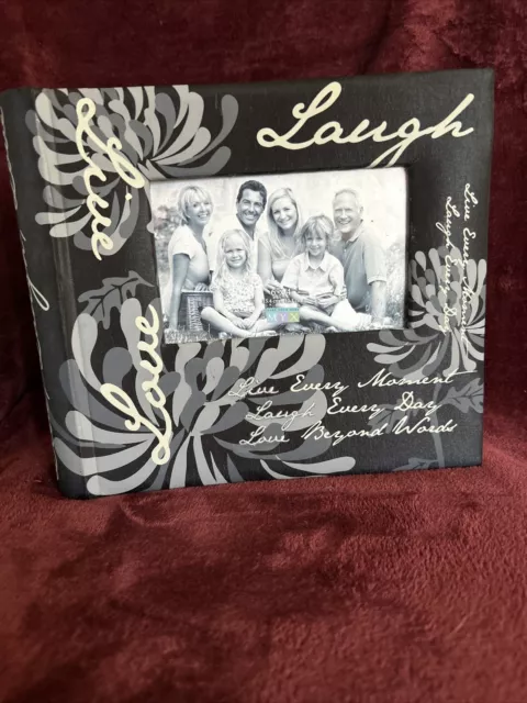 Photo Album Make Your Mark Embroidered Black Live Laugh Love