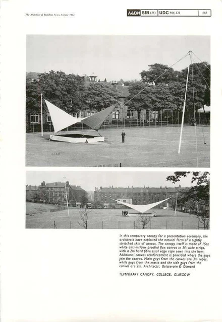 1962 Temporary Canopy For A Presentation Ceremony Glasgow College