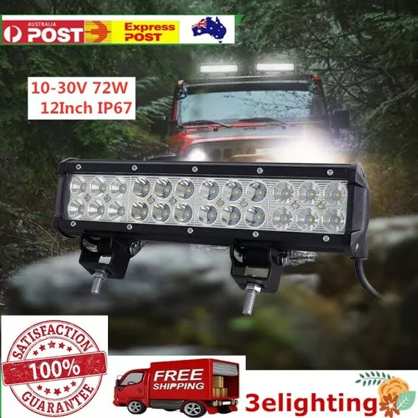 12Inch 72W Cree Led Work Driving Light Bar Combine Offroad Reversing Waterproof