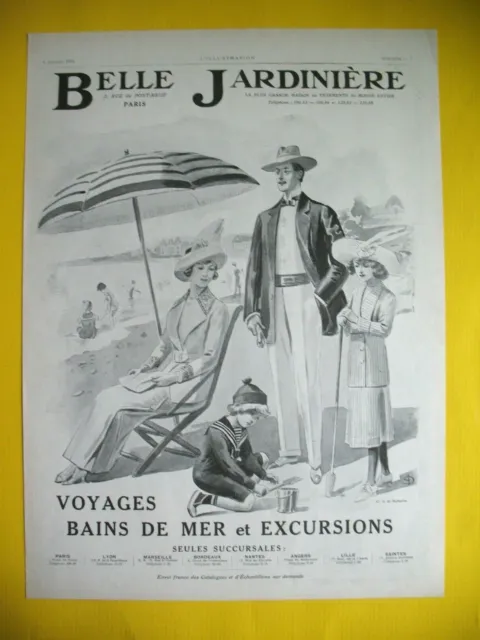 Publicite De Presse Belle Jardiniere Grand Magasin Mer Plage Par Malherbe 1912