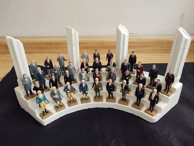 Vtg. Marxs Toys U.S. President figures/styrofoam stand; complete. Vtg. Marxs Toys U.S. President figures/styrofoam stand; complete.