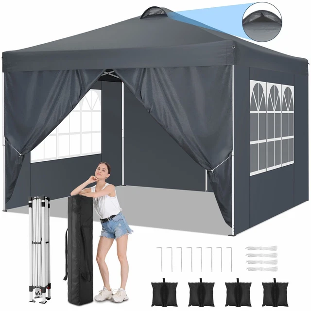 Pavillon 3x3M Faltpavillon Wasserdicht UV Pergolen Popup Zelt Gartenpavillon
