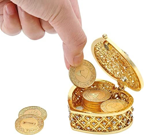 Gold Wedding Unity Coins Set Arras Boda Wedding Arras Coins Ceremony Souvenirs