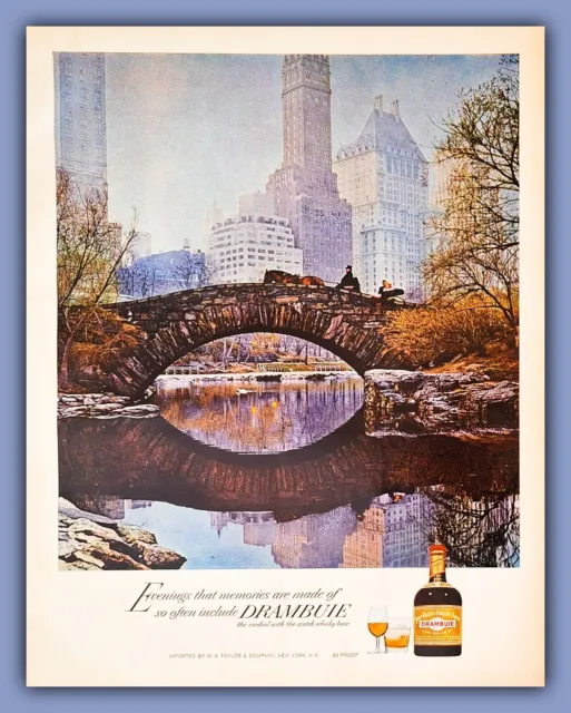 Drambuie Cordial with the Scotch base, 1967 VINTAGE AD, Central Park NYC