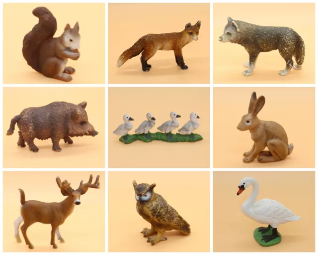 Schleich ★ Wald-Tiere zur Auswahl Wildschwein Wolf Hase Eichhörnchen Uhu Reh