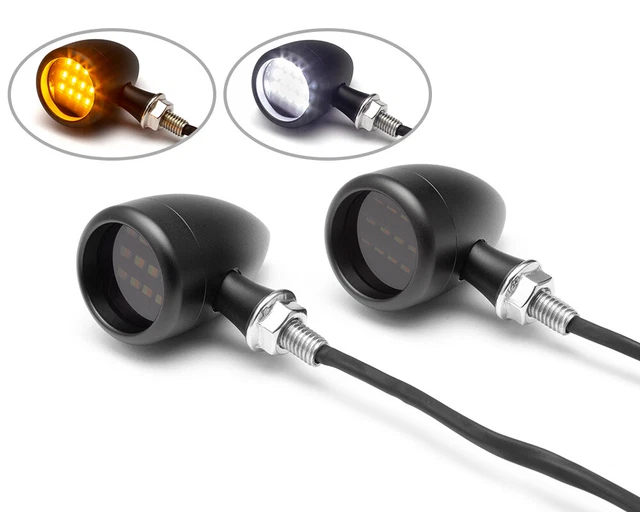 Clignotants LED Moto 2PCS Avant Et Arrière - Inserts Avec Lentille Fumée Pour Harley Davidson