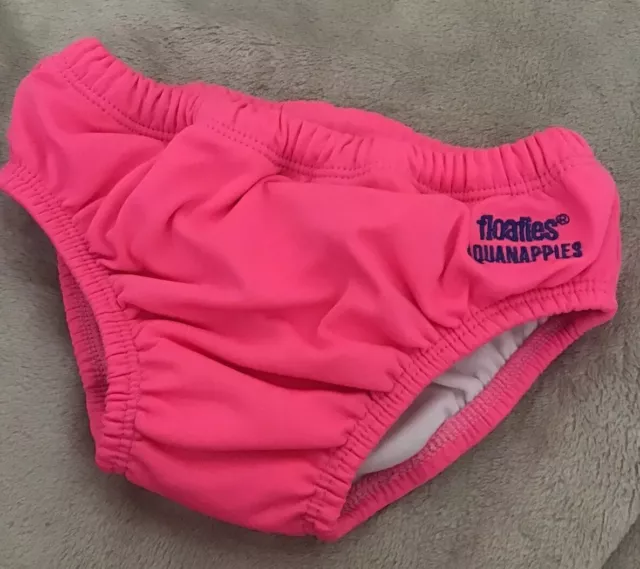 Floaties AquaNappies Neon Pink Reusable Swim Nappy Size 4/8 Kgs