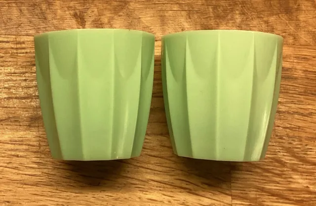 1950's Plastic NB ware egg cups x 2 green