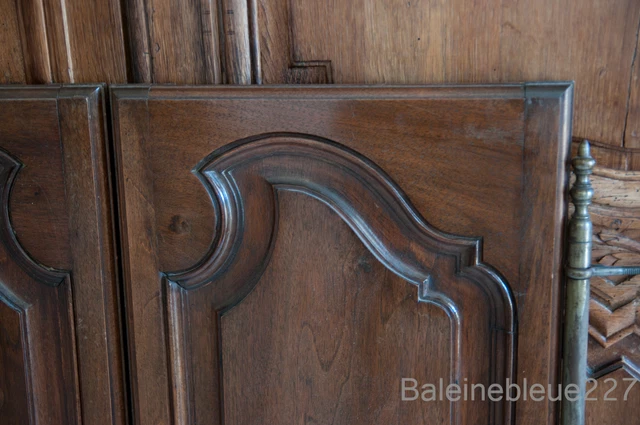 Set 2 French Antique Carved Louis XV Style Architectural Panel Door Solid Walnut 3