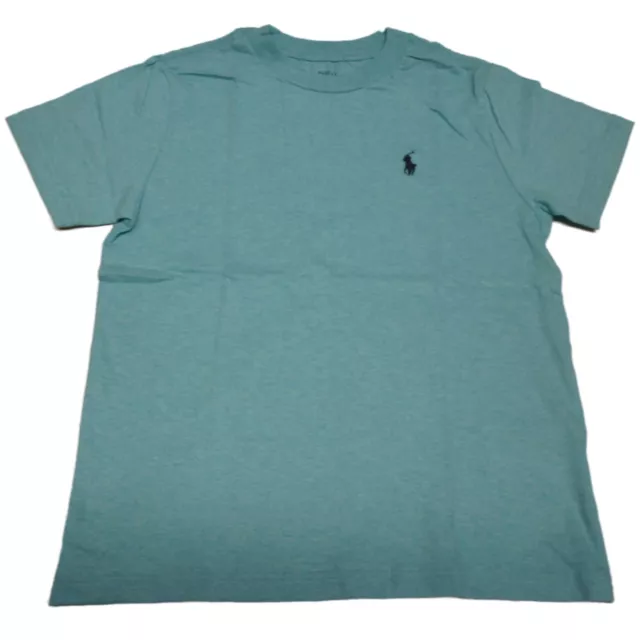 Polo Ralph Lauren Boys Cotton T Shirt Top in Turquoise Crew Neck - New