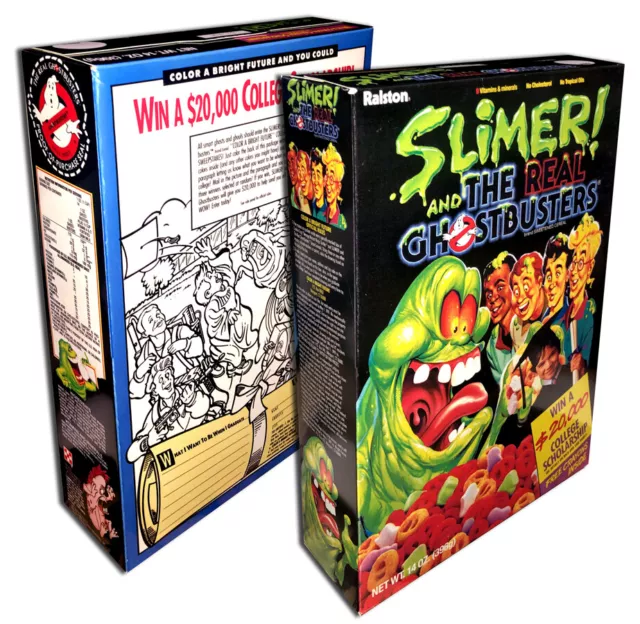 Ralston SLIMER & REAL GHOSTBUSTERS Cereal BOX (BOX ONLY!)